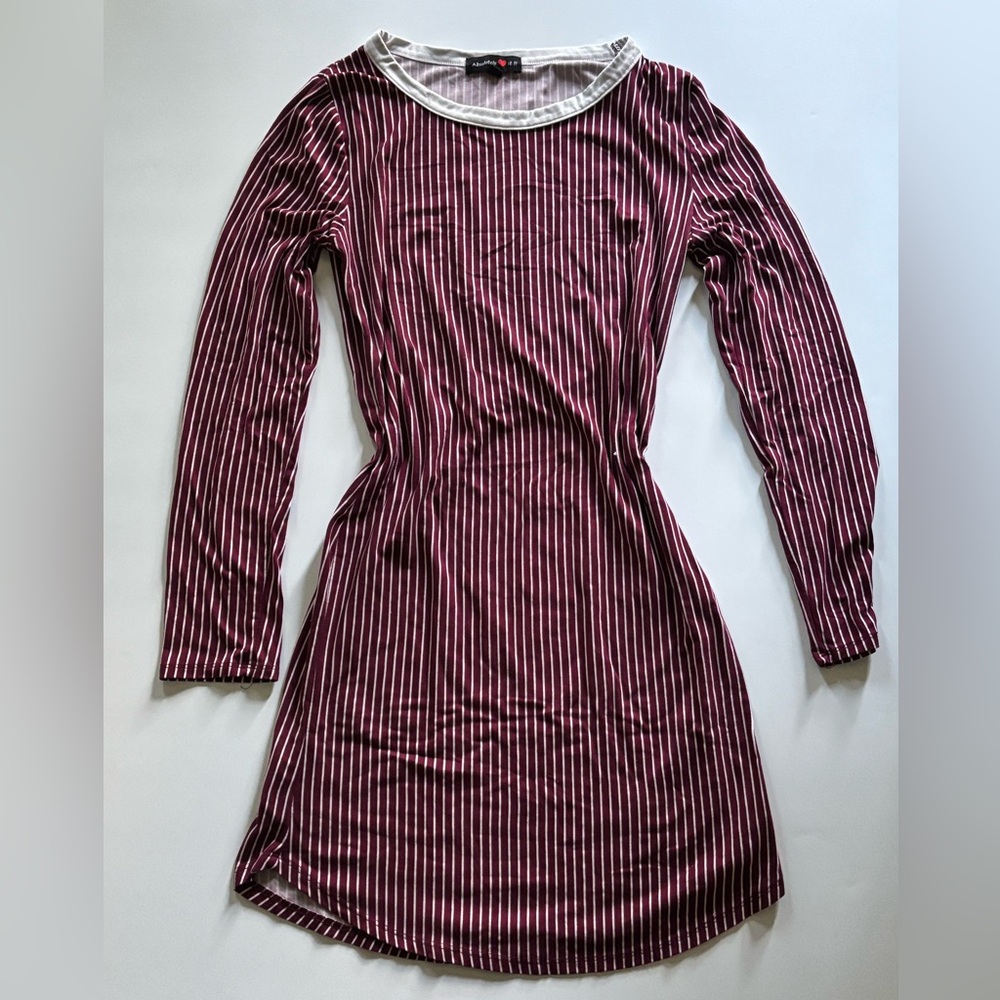 Absolutely Burgundy and White Striped Top
